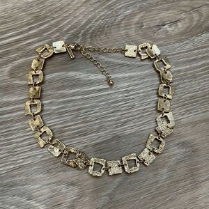 Freedom Golden Tone Hammered Chain Adjustable Topshop Necklace